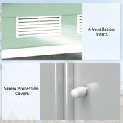 Image of an Outsunny Light Green Metal Garden Storage Shed, 7x4ft