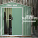 Image of an Outsunny Light Green Metal Garden Storage Shed, 7x4ft