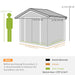 Image of an Outsunny Light Green Metal Garden Storage Shed, 7x4ft