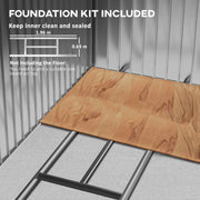 Image of an Outsunny Light Green Metal Garden Storage Shed, 7x4ft