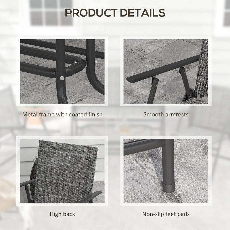 Outsunny Garden Conversation Set, Mixed Grey