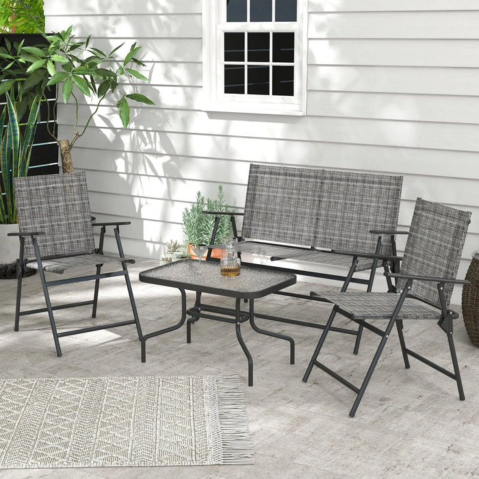 Outsunny Garden Conversation Set, Mixed Grey