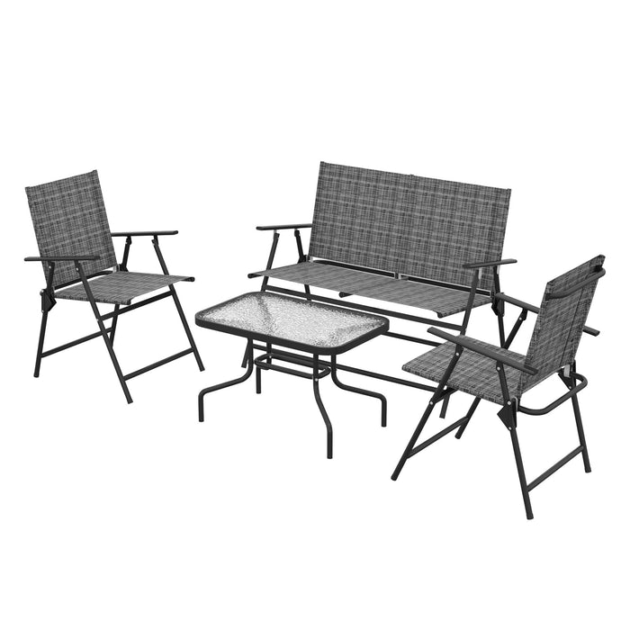 Outsunny Garden Conversation Set, Mixed Grey