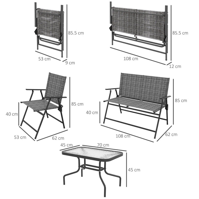 Outsunny Garden Conversation Set, Mixed Grey