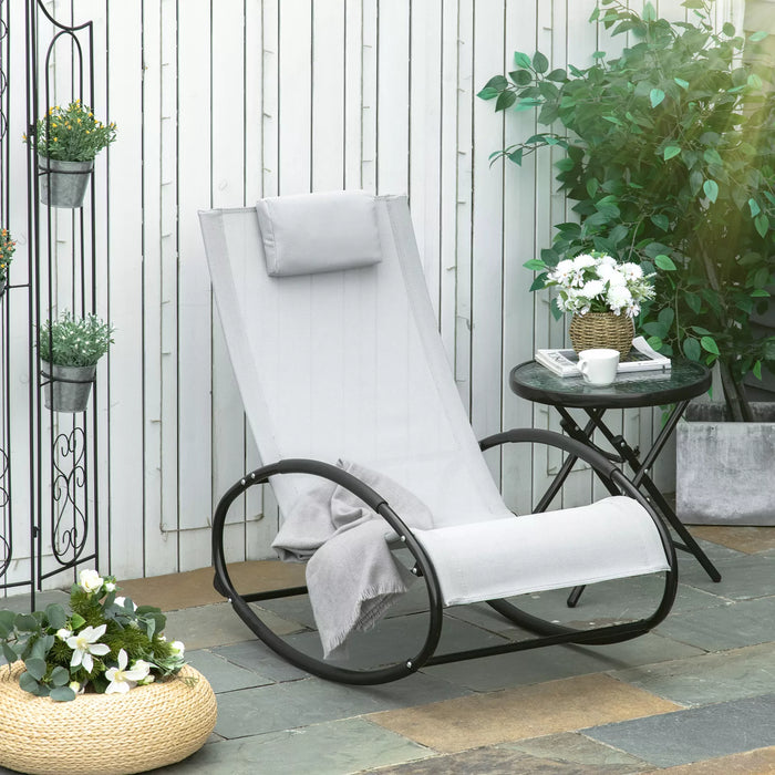 Outdoor Zero Gravity Rocking Chair Grey 