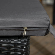 Outsunny Set of 4 Black Rattan Garden Dining Chairs With Dark Grey Cushions