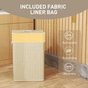 Bamboo Laundry Basket with Lid and Liner 72L Hamper with Handles for Bathroom or Bedroom