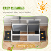 Wooden Tortoise Enclosure with Lamp Holder for Indoor and Outdoor Use Light Grey by PawHut