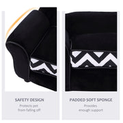 Small Pet Sofa Bed with Soft Cushion and Removable Cover for Dogs and Cats Black