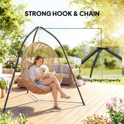 Hammock Chair Stand for Garden or Patio with Adjustable Height and Weather Resistant Frame Black AOSOM