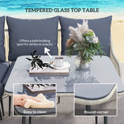 Grey 6 Piece Rattan Garden Sofa Set With Cushions by Outsunny