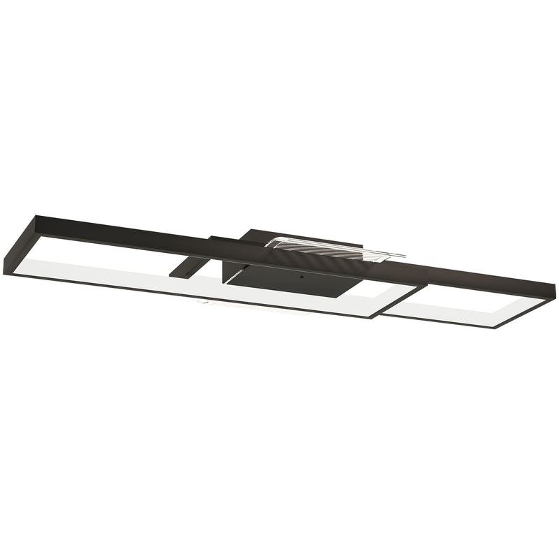 Modern Dimmable LED Ceiling Light With Remote And Wall Control For Lounge Or Bedroom Black AOSOM
