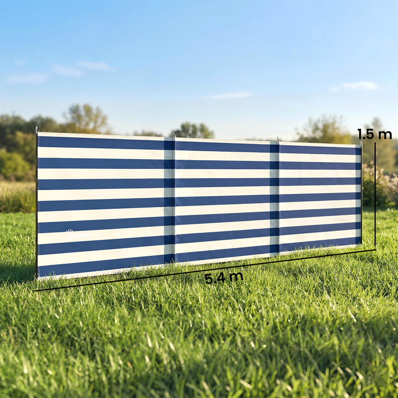 Windbreak Shelter for Camping and Beach with Easy Setup and Carry Bag Dark Blue White