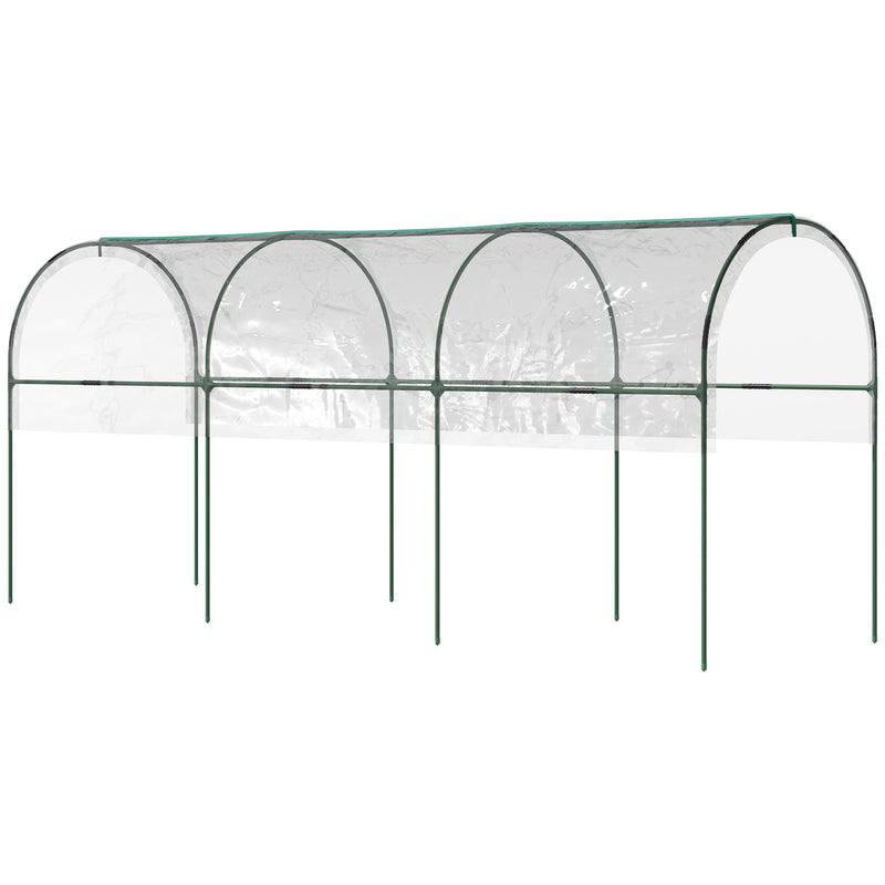 Large Tunnel Greenhouse With 4 Hoops and Guy Ropes Ideal for Growing Vegetables Clear