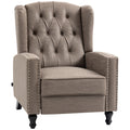 Reclining Armchair With High Back and Footrest for Relaxing in the Living Room Brown Homcom