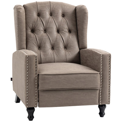 Reclining Armchair With High Back and Footrest for Relaxing in the Living Room Brown Homcom
