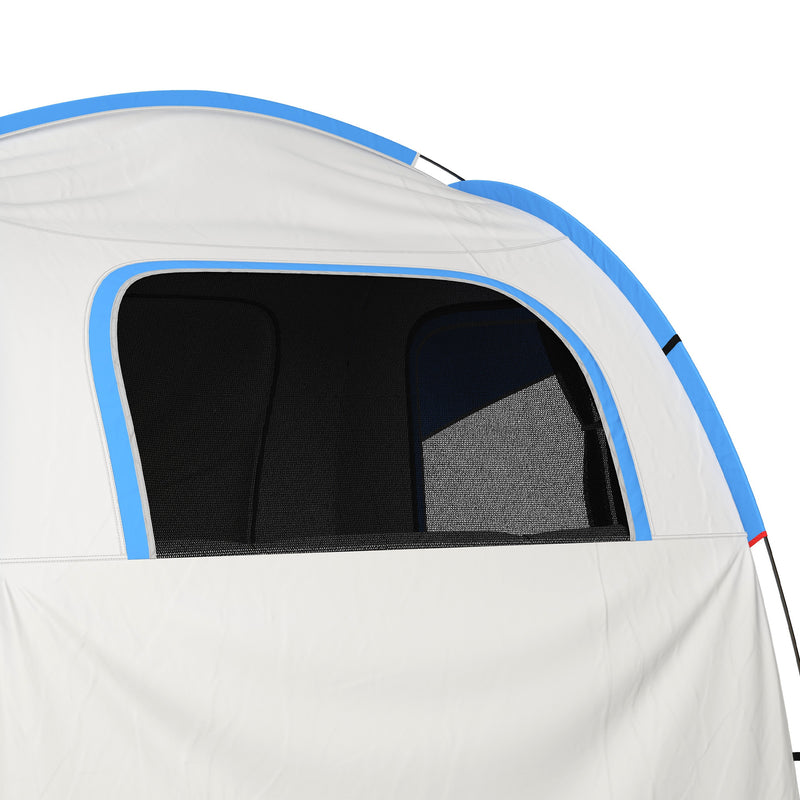 Car Camping Tent for Hatchbacks and SUVs with Quick Setup and Weather Protection Grey and Blue