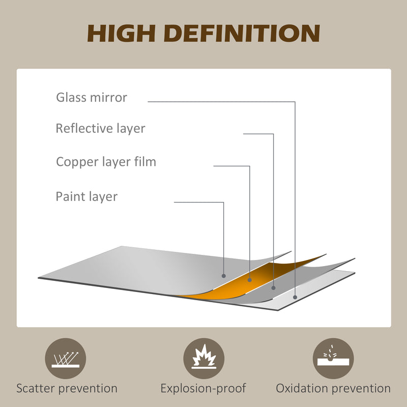 Modern Round Wall Mirror 61cm for Bedroom Living Room or Bathroom Home Decor Black