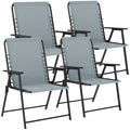 Folding Garden Chairs Set of 4 for Comfortable Outdoor Seating Light Grey Outsunny