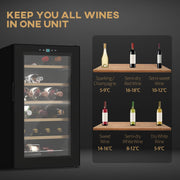 24 Bottle Wine Fridge with Digital Controls and Glass Door for Home Bar Use Black
