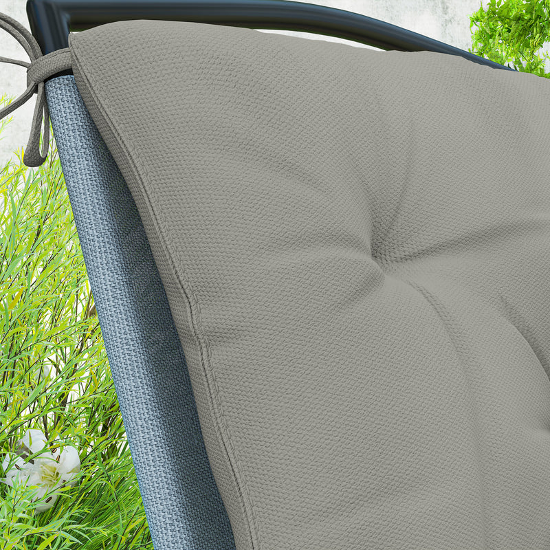 Set of Two Light Grey Outdoor Seat Cushions Weather Resistant by Outsunny