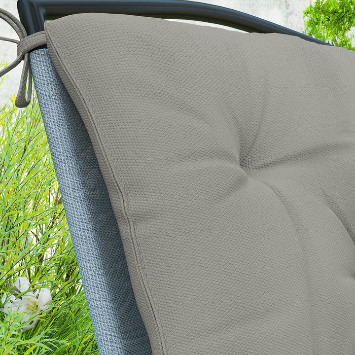 Set of Two Light Grey Outdoor Seat Cushions Weather Resistant by Outsunny