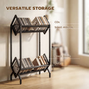 CD Storage Rack for 50 Discs with Sturdy Metal Frame and Space Saving Design Black AOSOM