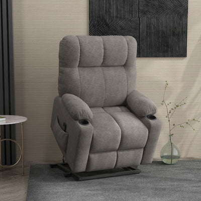 Electric Riser Recliner Chair for Elderly with Remote Control and Lift Assist Grey
