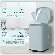 20L Metal Kitchen Pedal Bin With Modern Boxy Design by HOMCOM