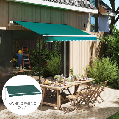 Green Awning Replacement Canopy Water Resistant UPF 50 Plus Sun Shade for 3 x 2.5m Garden by Outsunny