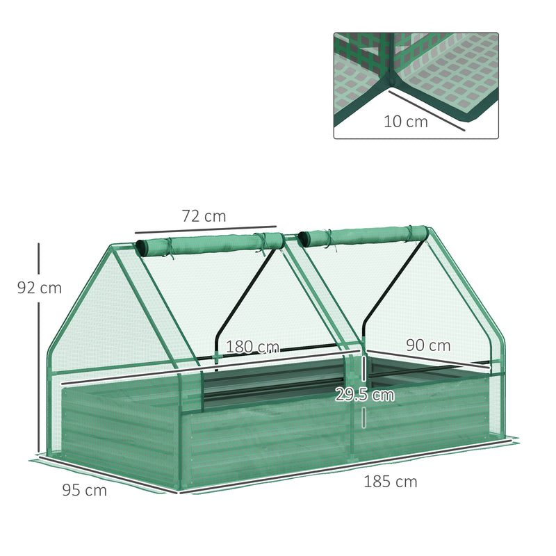 Metal Raised Garden Bed with Cover for Herbs and Vegetables Ideal for Outdoors Green Grey
