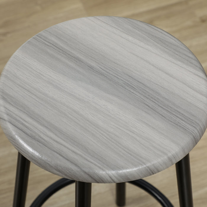 Five Piece Industrial Style Bar Table and Stools Set Grey and Black by HOMCOM