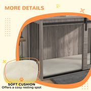 Extra Large Dog Crate Furniture with Removable Cushion Ideal for Indoor Use Walnut Brown