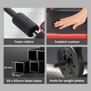 Adjustable Weight Bench with Squat Rack and Dip Station for Home Gym Training Black AOSOM