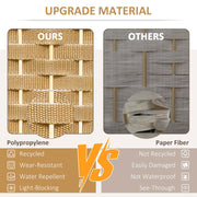 6 Panel Folding Room Divider Freestanding Privacy Screen for Living Room Bedroom Office Natural by HOMCOM