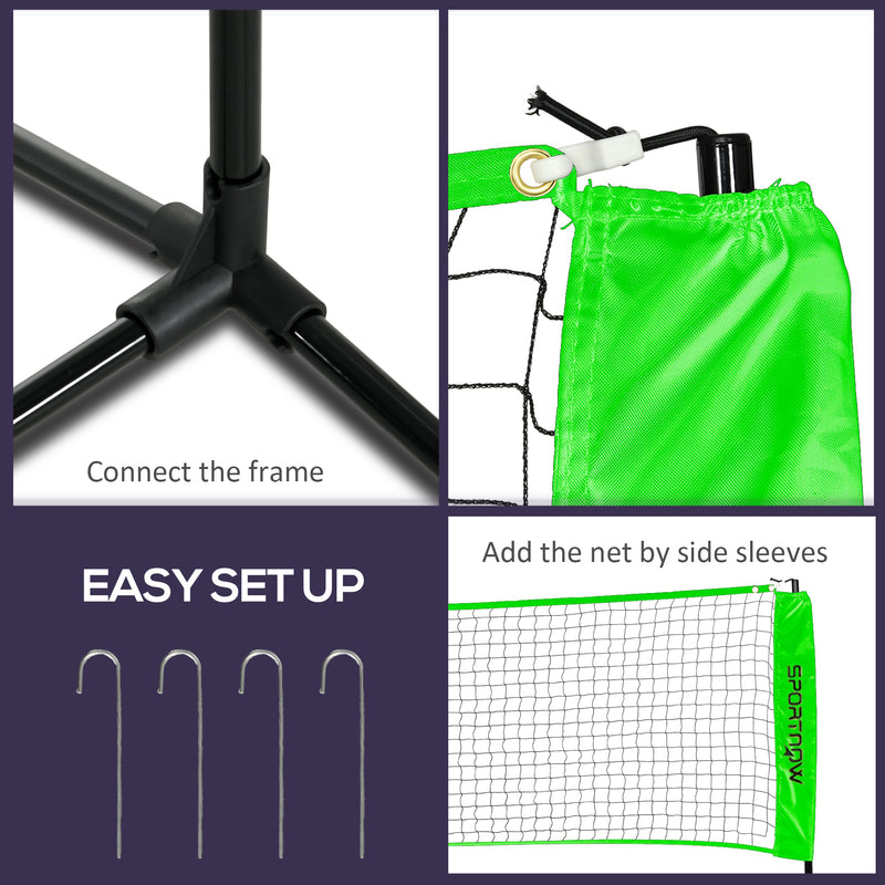 SPORTNOW Badminton Net Set, Height Adjustable Net for Pickleball, Volleyball, Badminton, with 3 Shuttlecocks, 4 Rackets AOSOM
