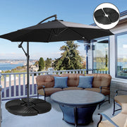 52kg 4 Piece Fillable Cantilever Parasol Base Set Ideal for Garden or Patio Use