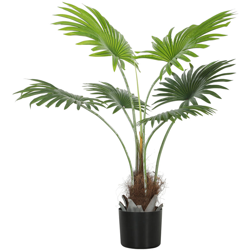 94cm Artificial Palm Tree with Lifelike Leaves in Pot Ideal for Home or Office Decor Green