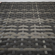 Foldable Rattan Garden Side Table with Steel Frame Space Saving Patio Coffee Table