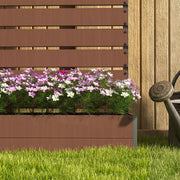 Light Brown Raised Garden Planter Box With Trellis For Climbing Plants And Drainage Gap