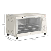 9L Mini Electric Oven With Adjustable Timer and Grill Function Ideal for Small Kitchens Cream