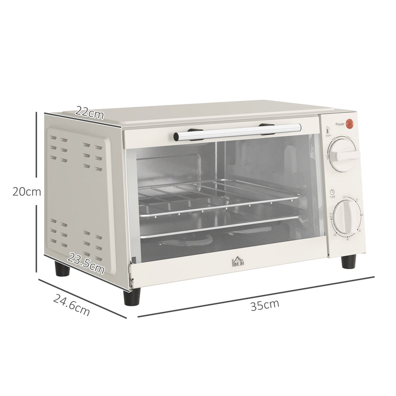 9L Mini Electric Oven With Adjustable Timer and Grill Function Ideal for Small Kitchens Cream