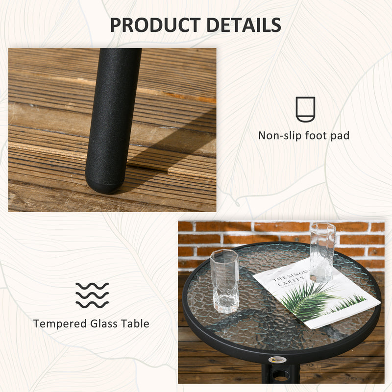 3 Piece Rattan Bistro Set Black Garden Furniture by Outsunny