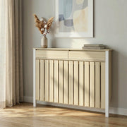 Radiator Cover with Drawers for Safe Heating and Extra Hallway Storage Oak White Homcom