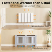 Radiator Cover with Extra Shelf and Slatted Front for Safe Heat Flow Grey Homcom