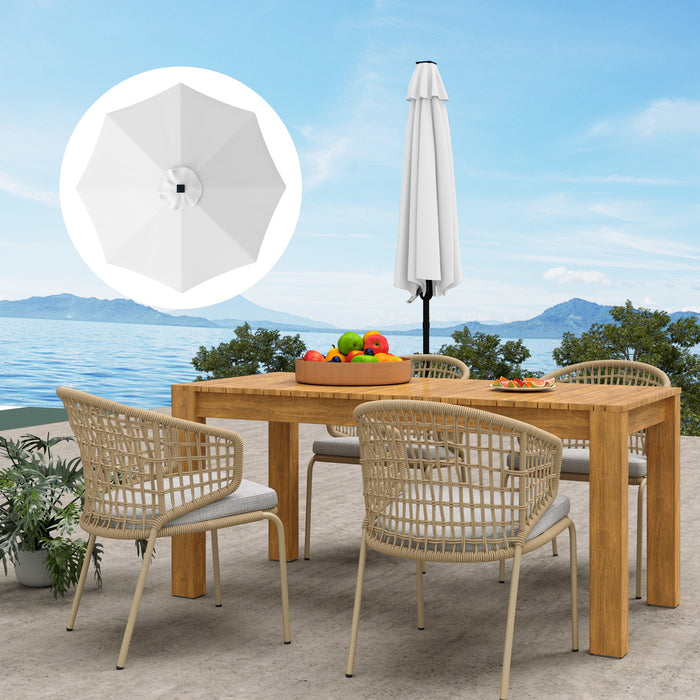Cream 3m Replacement Parasol Canopy UPF 50 Plus with Top Vent Fits 8 Rib Frames by Outsunny