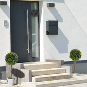 Set of 2 Artificial Topiary Ball Trees with Lavender Flowers for Indoor Outdoor Use Green