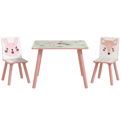 Kids Table and Chair Set with Two Seats Perfect for Play and Learning Ages 3 to 6, Pink