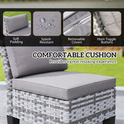 Grey 6 Seater Rattan Patio Dining Set with Cushions and Slatted Table by Outsunny