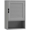 Wall Mounted Bathroom Cabinet With Adjustable Shelves For Compact Storage Grey AOSOM